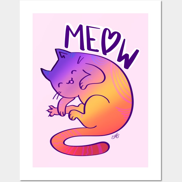 Cats Meow Wall Art by Toni Tees